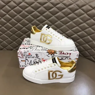 Dolce & Gabbana Portofino Blanc et Or Sneakers Lifestyle