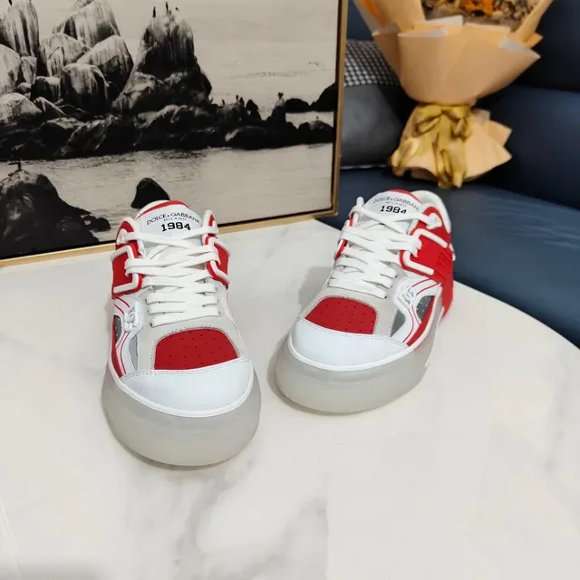 Dolce & Gabbana लाल ও সাদা লেয়ার ওভারলে লাইফস্টাইল স্নিকার 7