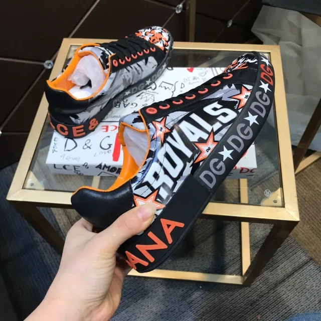Dolce & Gabbana Zapatillas Lifestyle Negro y Naranja con Estampado de Tigre 3
