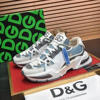 Dolce & Gabbana حذاء تشونكي قاع أبيض وأزرق الجزء العلوي متعدد اللوحات