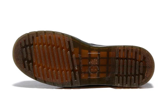 Dr. Martens 1461 Negro Marrón Cuero Liso Costura Welt Amarillo Zapatos Oxford 4