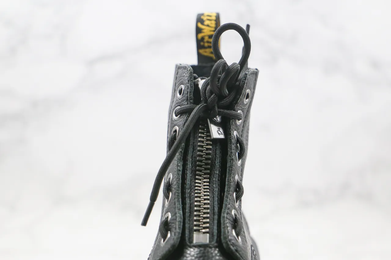 Dr. Martens Jadon Platform Noir Cuir Granité Cap Toe Botte Martin 6