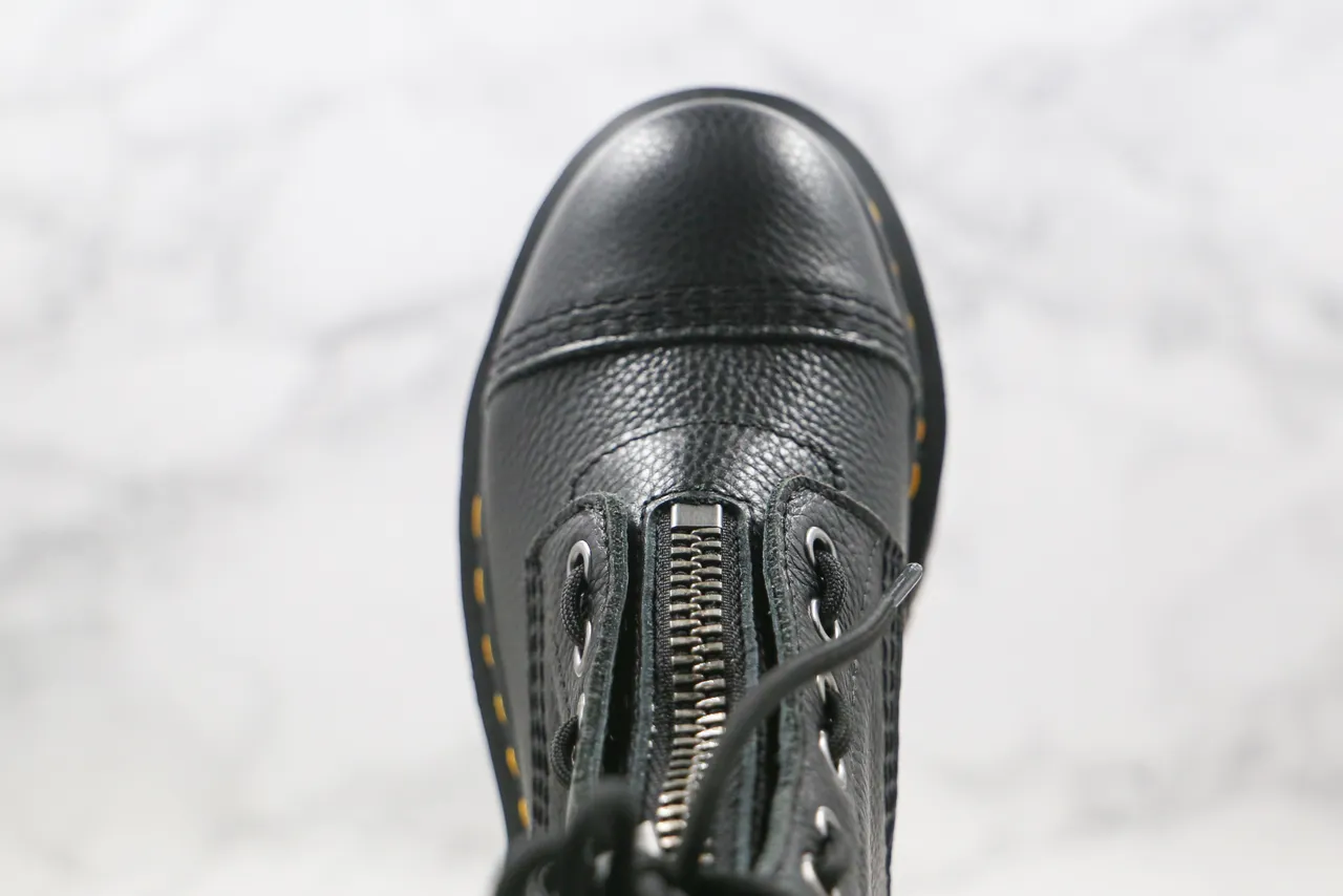 Dr. Martens Jadon Platform Noir Cuir Granité Cap Toe Botte Martin 7
