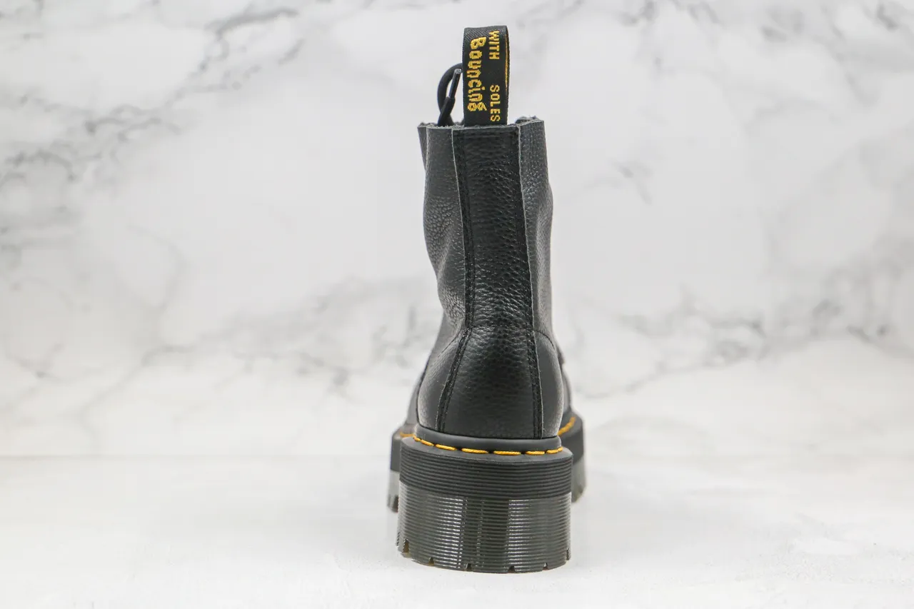 Dr. Martens Jadon Platform Noir Cuir Granité Cap Toe Botte Martin 11