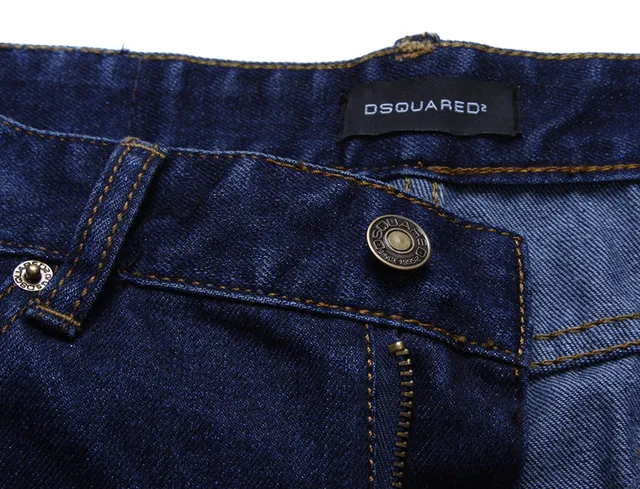 Dsquared2 Short de Denim Azul Multicolor Distressed com Punhos Enrolados 7