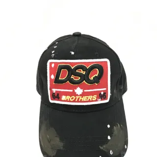 Dsquared2 Brothers distressed embroidered patch কালো বেসবল ক্যাপ