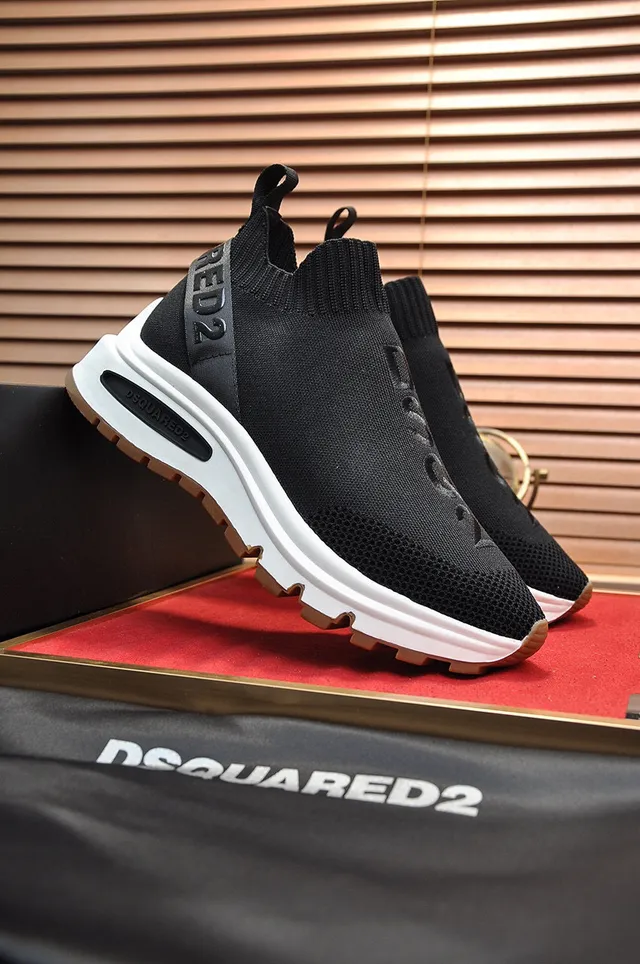 Dsquared2 ICON Black Knit Sock-Fit Chunky Sneaker 8