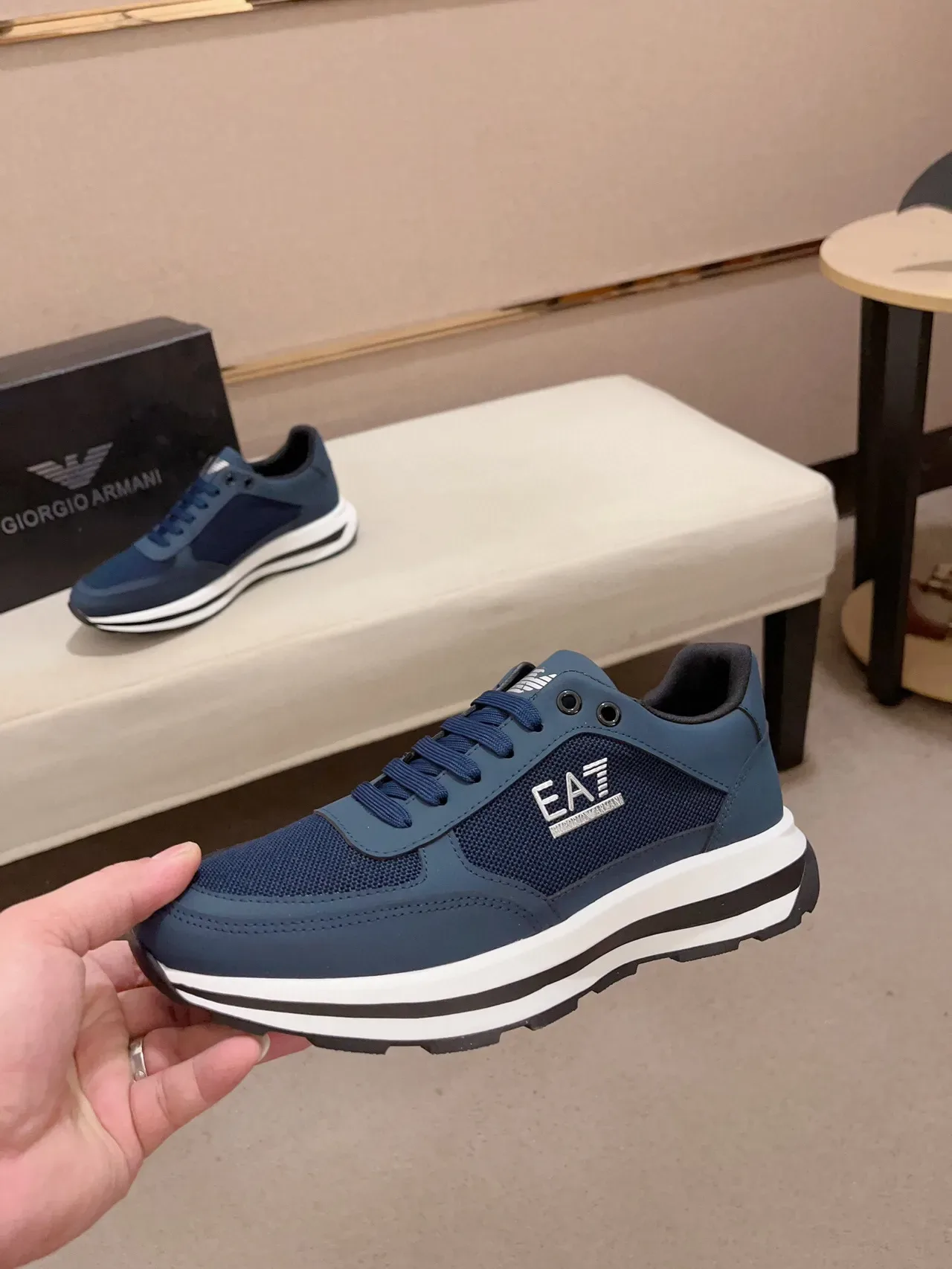 EA7 Navy Mesh-Synthetic sneaker lifestyle 4