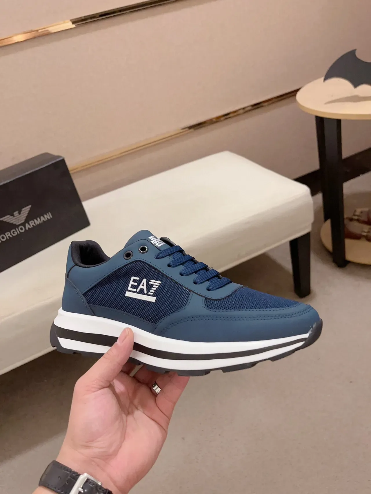 EA7 Navy Mesh-Synthetic sneaker lifestyle 5