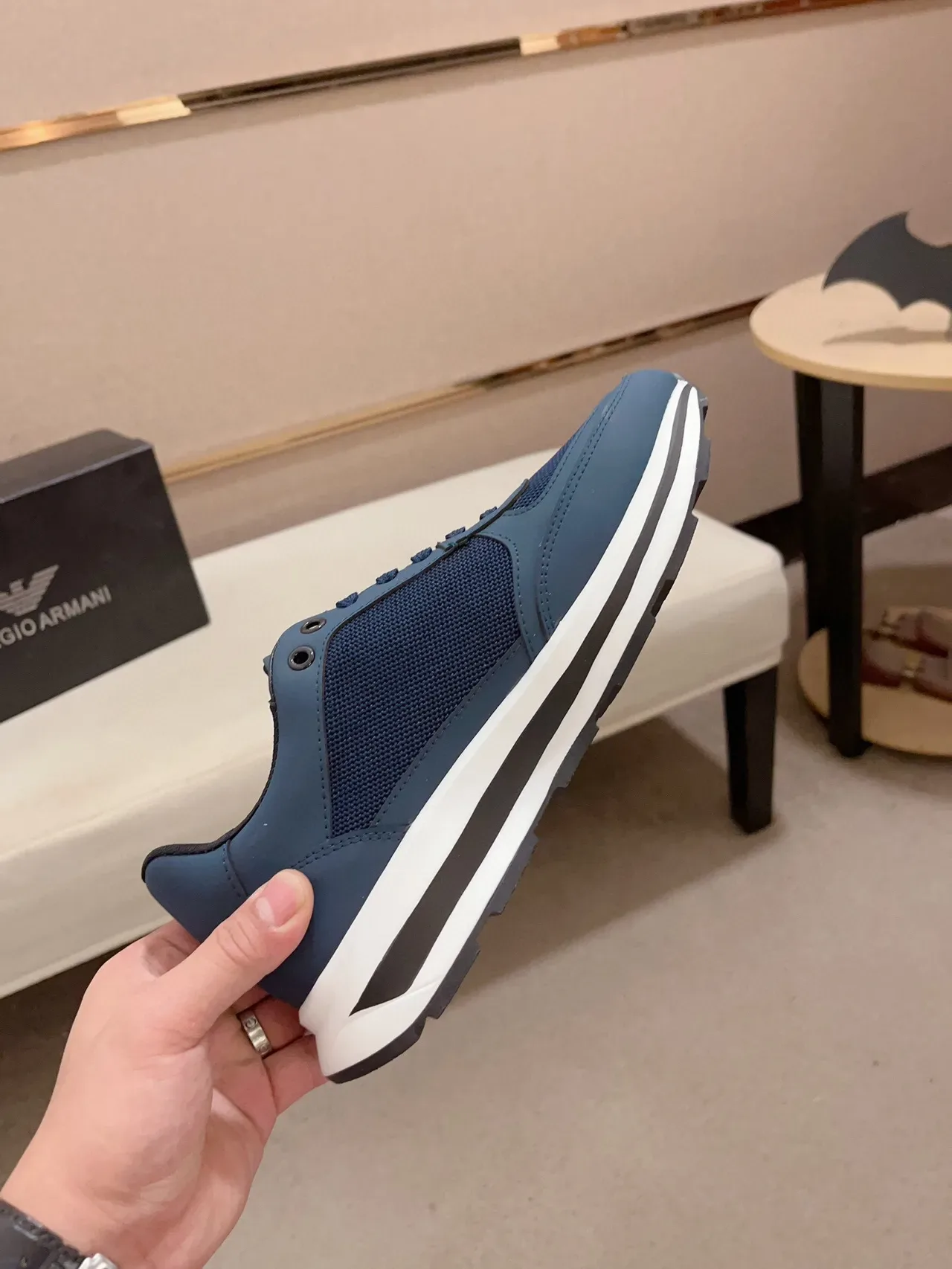 EA7 Navy Mesh-Synthetic sneaker lifestyle 6