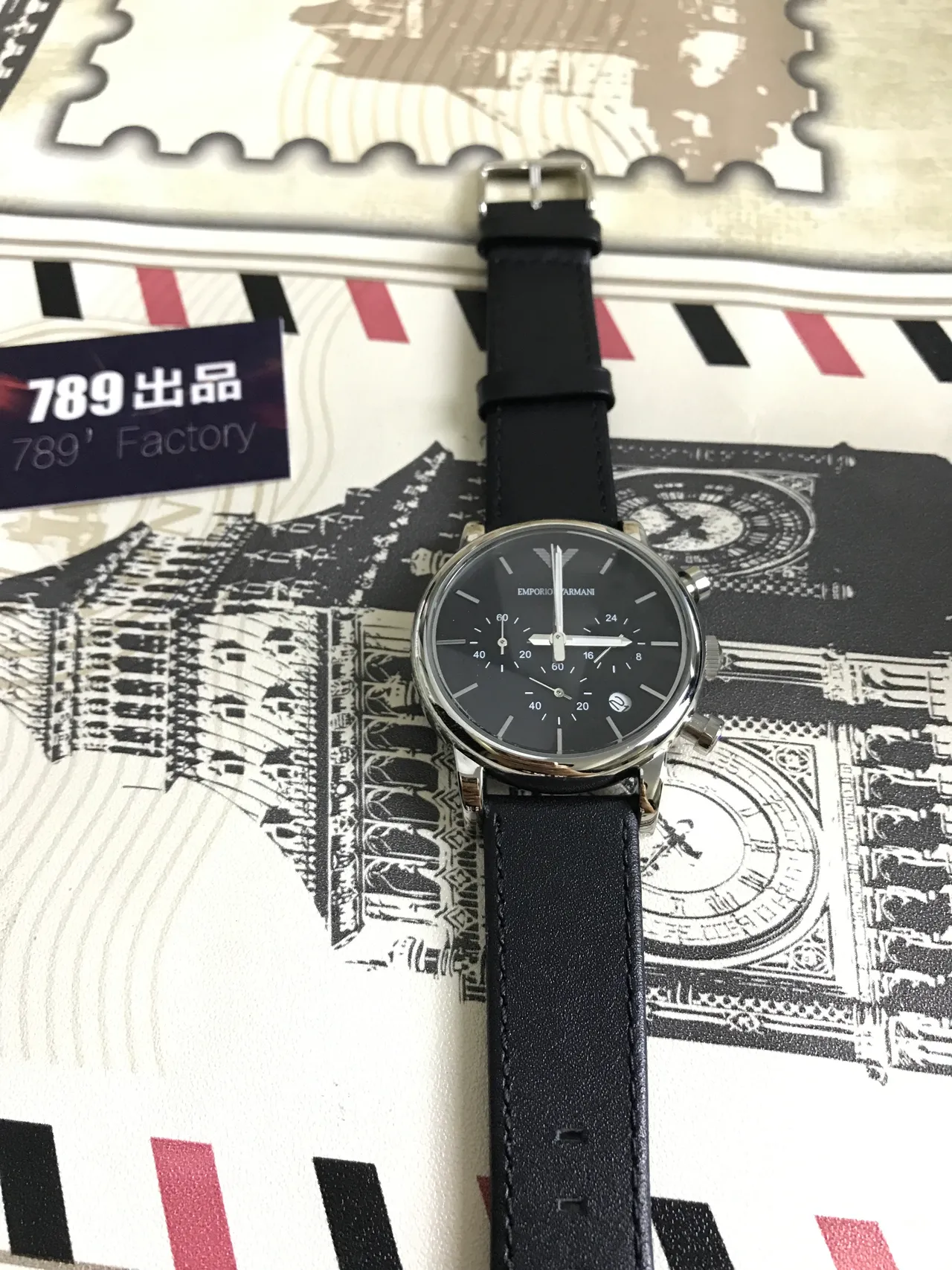 Emporio Armani Classic Chronograph Black Dial Quartz Watch 7