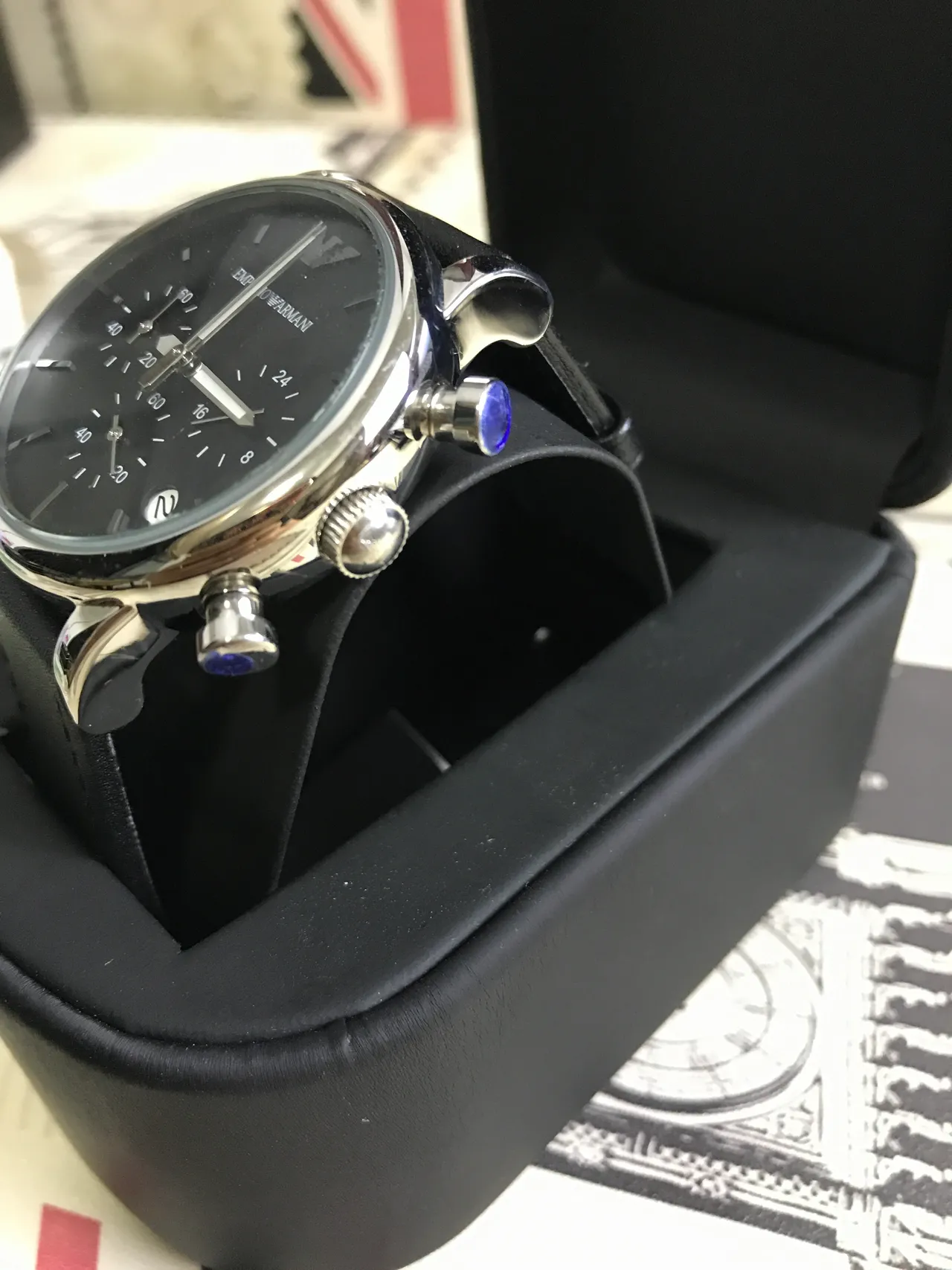 Emporio Armani Classic Chronograph Black Dial Quartz Watch 8