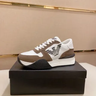 Emporio Armani Eagle Logo Zapatillas Lifestyle Marrón y Blanco