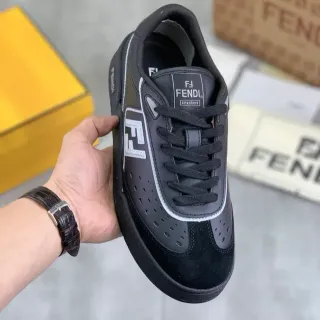 Fendi Black White Perforated Suede And Leather Upper FF Logo Accent Lifestyle Sneakers — Fendi Lifestyle Sneakers photo from the Yupoo catalog