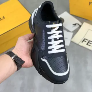 Fendi Black White Perforated Upper Contrast Piping Lifestyle Sneakers — Fendi Lifestyle Sneakers photo from the Yupoo catalog