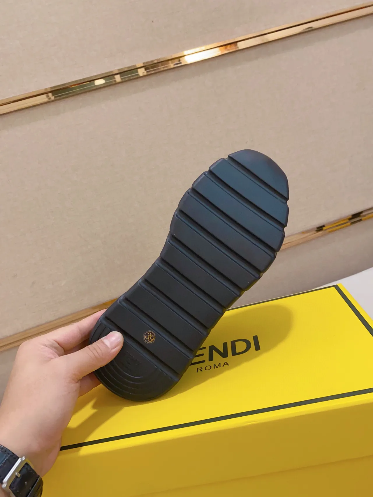Fendi Blue Black Sole Knit Upper Chunky Sneakers 2