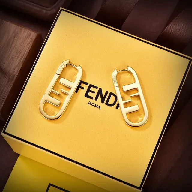 Fendi FF Hoop Or Logo Motif Boucles d'oreilles 2