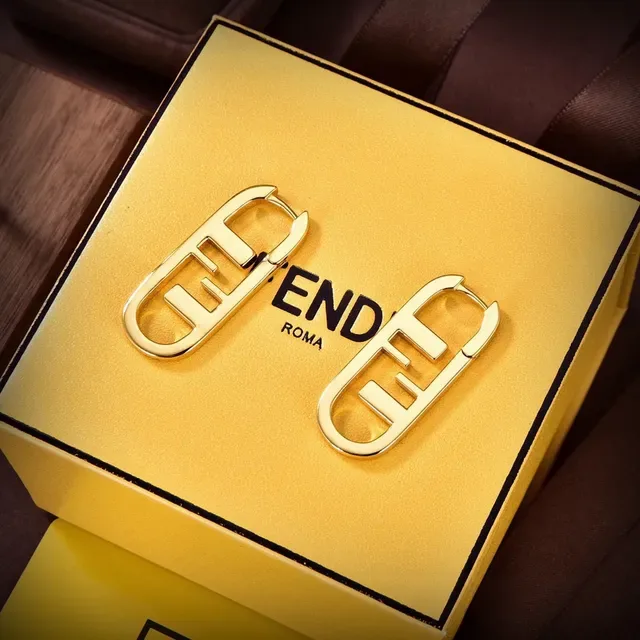 Fendi FF Hoop Or Logo Motif Boucles d'oreilles 5