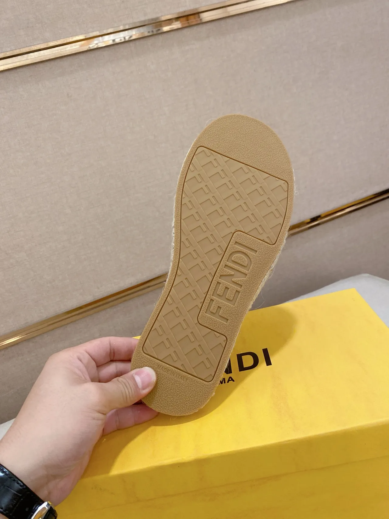 Fendi FF Logo Espadrille Slide Slippers 2