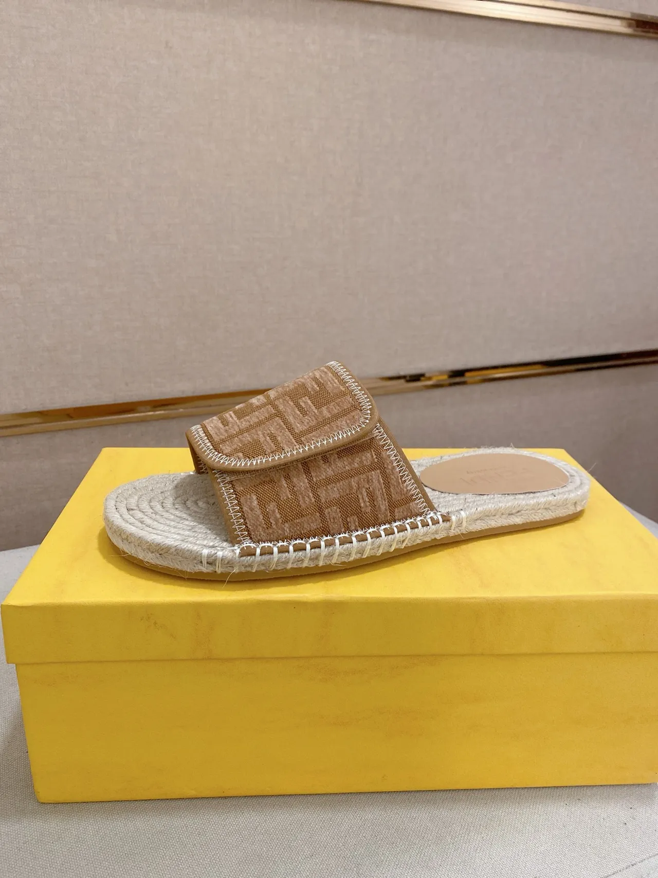 Fendi FF Logo Espadrille Slide Slippers 13