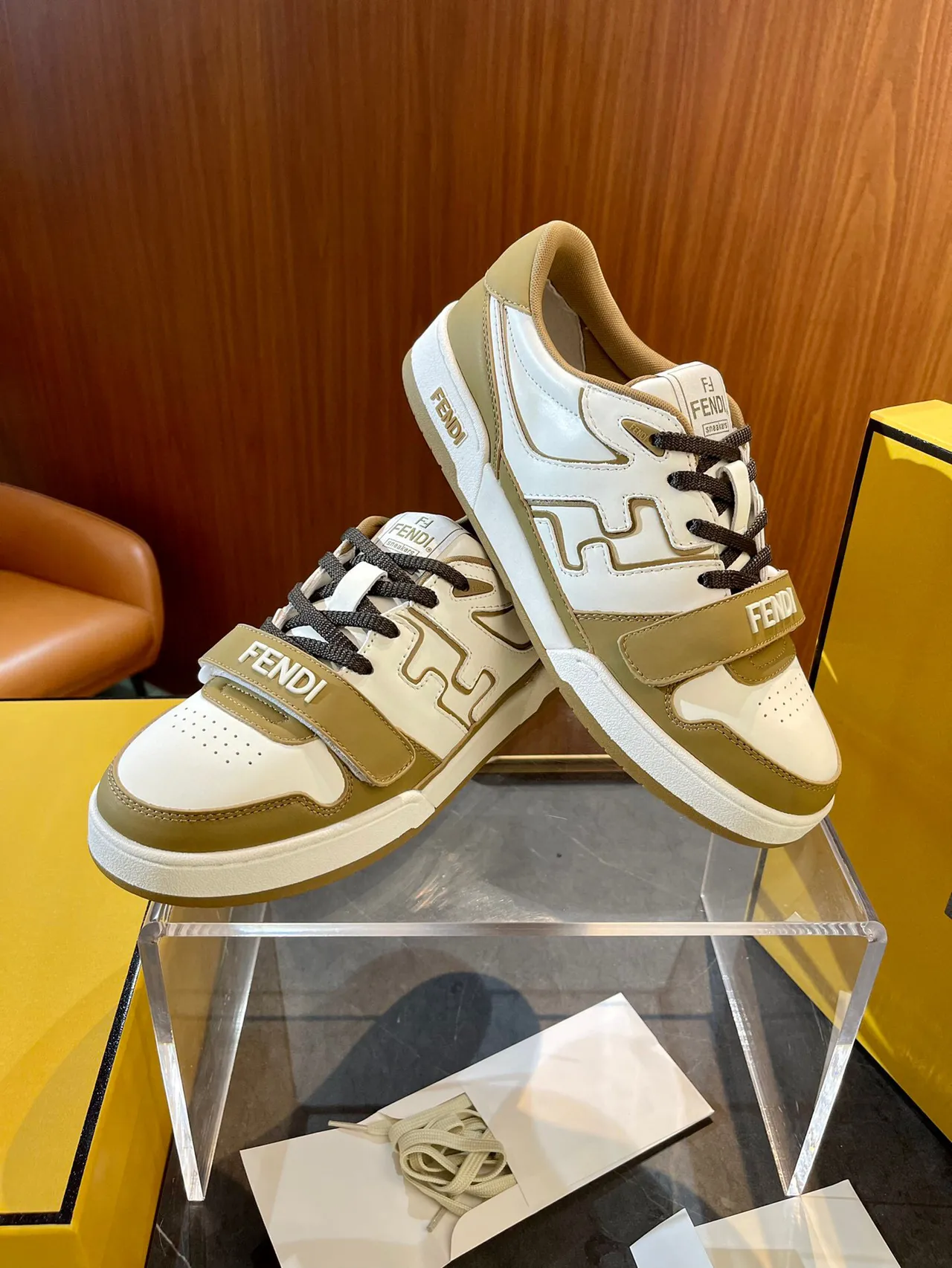 Fendi FF Low Sneakers White Beige Lifestyle Sneakers 2