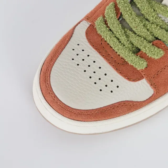 Fendi FF Motif Terracotta and Sage Green Lifestyle Sneakers 5