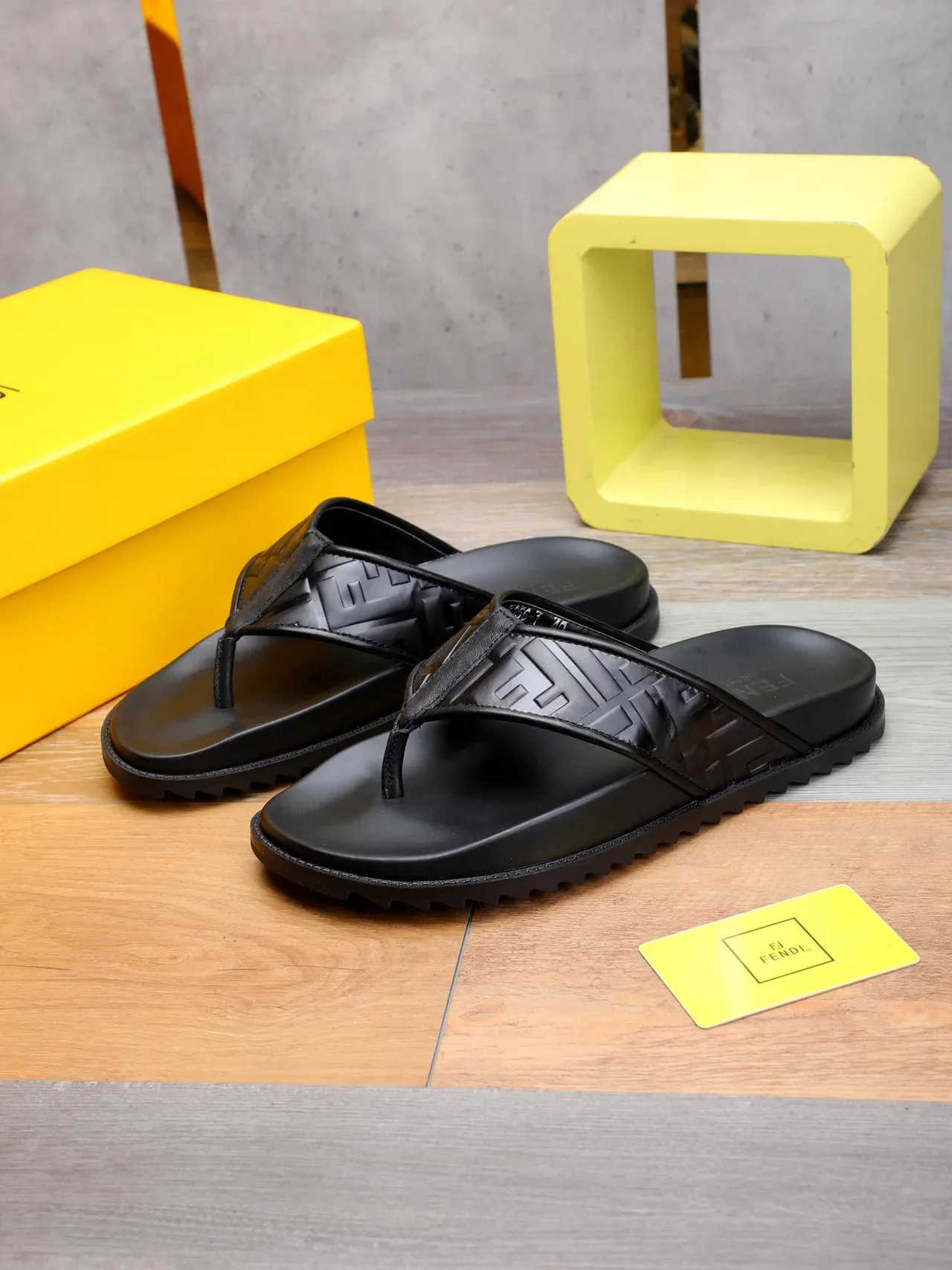 Fendi FF Slide Black Slippers 2