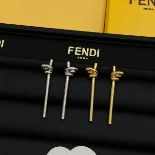 Brincos Fendi Ouro Prata Motivo Nó Estilo Post