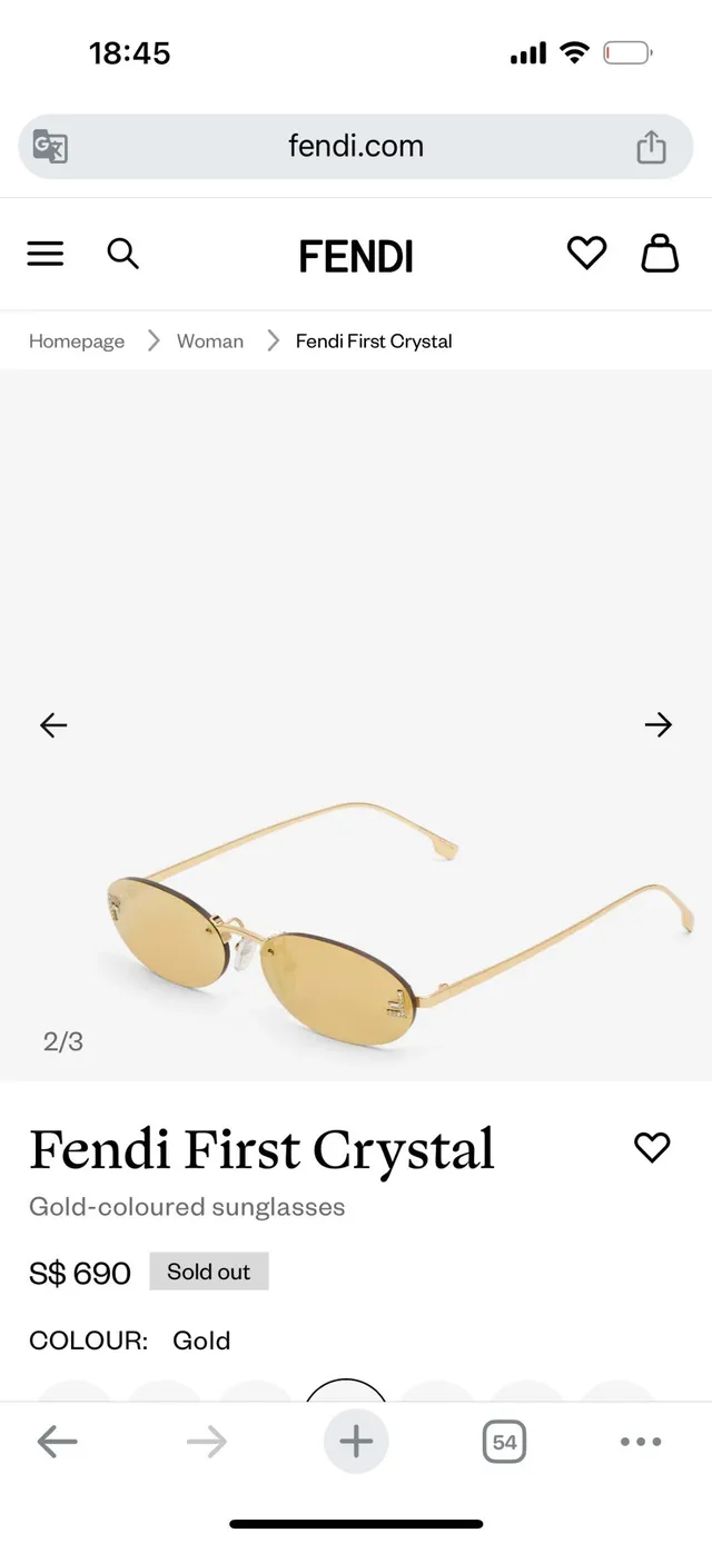 Fendi Oval Beige Brown Lens Thin Metal Frame Sunglasses 9