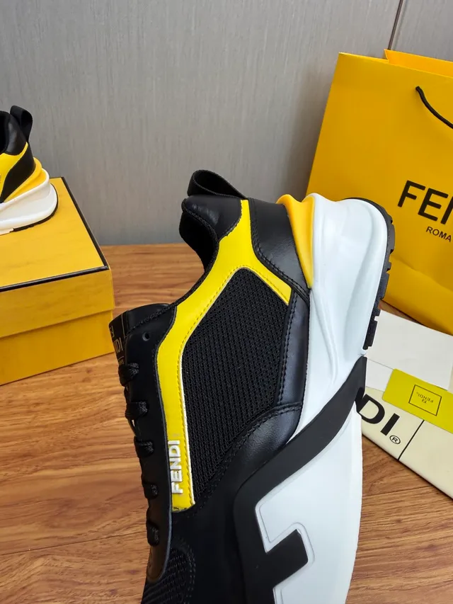 Fendi Runner Black and Yellow Chunky Sneakers 8