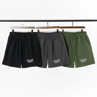 Gallery Dept Black Gray Elastic Waist Drawstring Closure Shorts