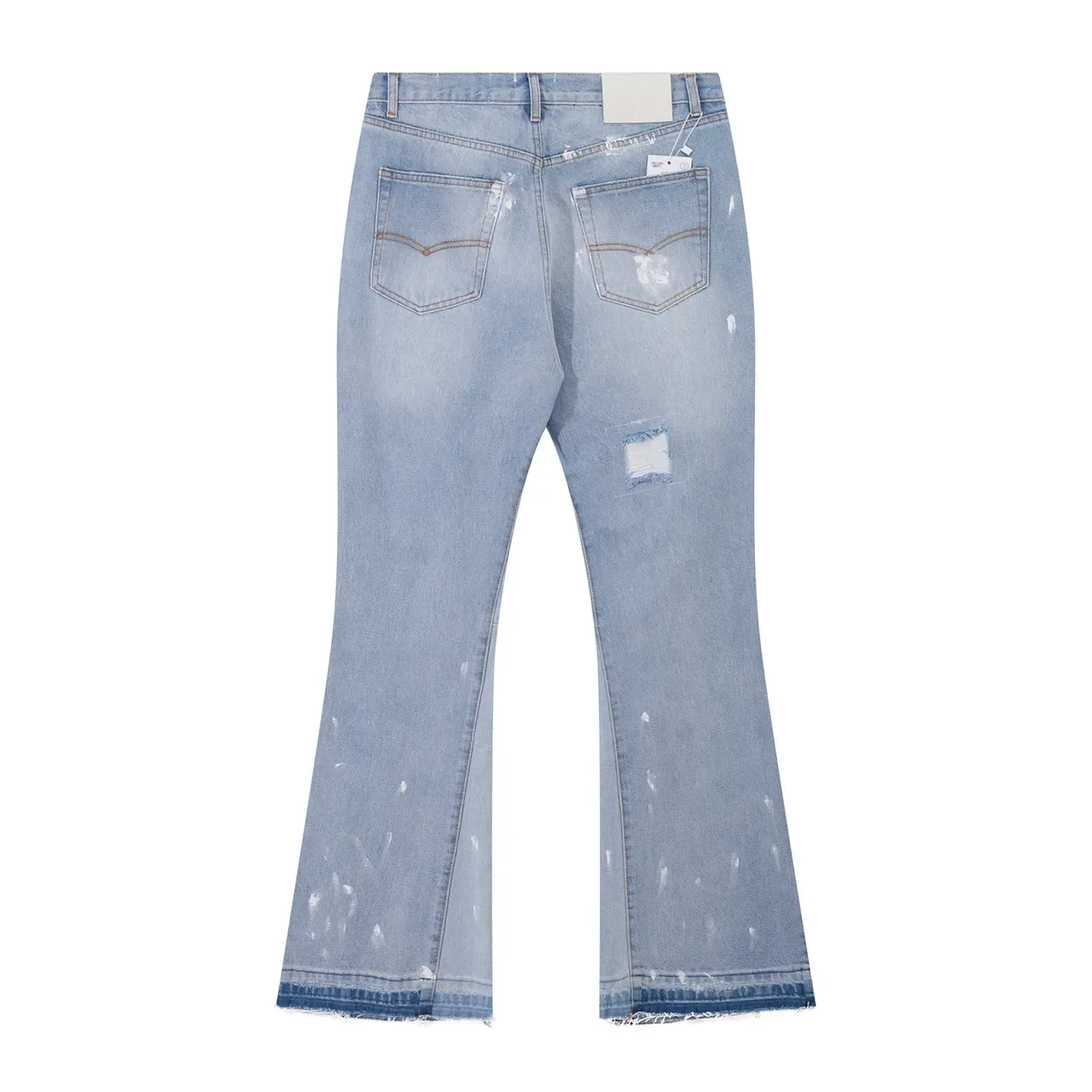 Gallery Dept Distressed Flared Paint-Splatter Light Blue Jeans 3