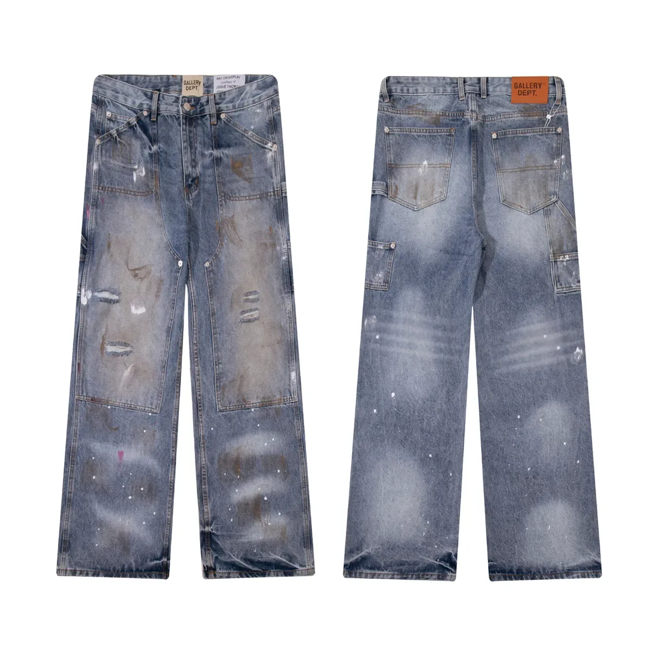 Gallery Dept Jeans Distressed com Salpicadura de Tinta Pernas Largas 2