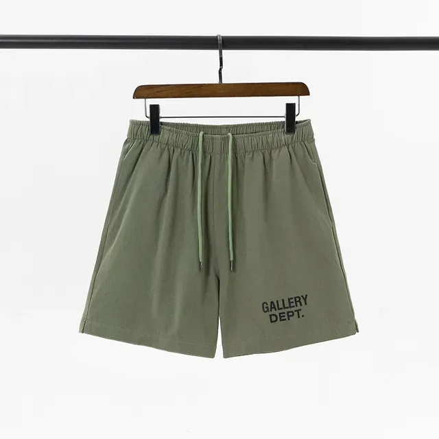 Gallery Dept شورت Army Green Black مريح حبل الشد مرن الخصر 4