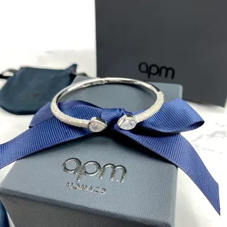 apm Monaco Pavé 泪滴形水晶银色手镯
