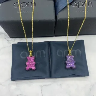 APM Monaco Collier avec Pendentif Ours en Peluche Cristaux Pavé