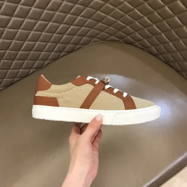Beige and Brown Mesh Leather Panel Sneaker 5