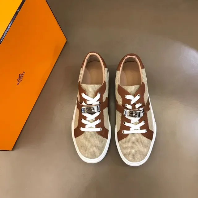 Beige and Brown Mesh Leather Panel Sneaker 9