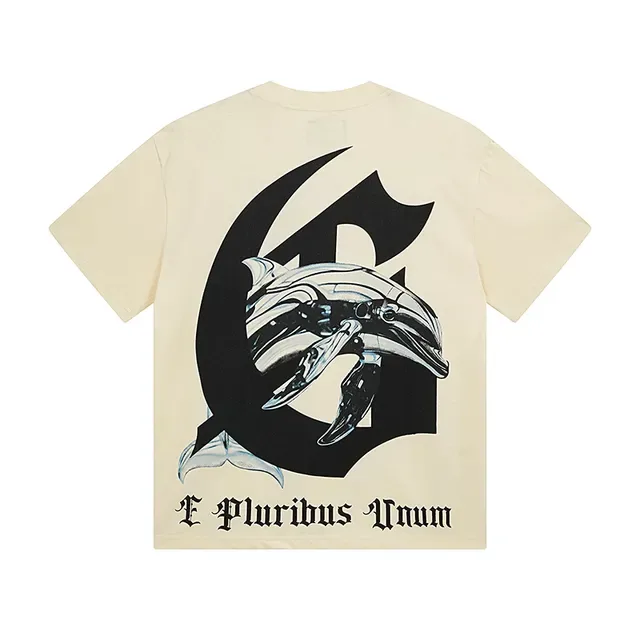 Beige Black Graphic-Print Oversized Fit T-Shirt 3