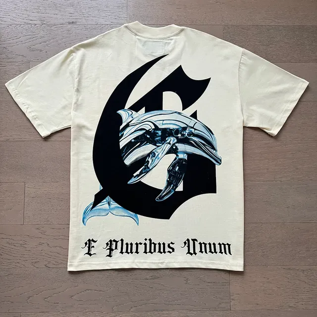 Beige Black Graphic-Print Oversized Fit T-Shirt 7