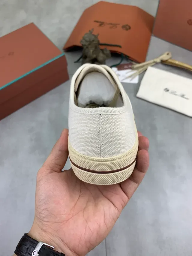 Chaussures canvas low top beige marron 4