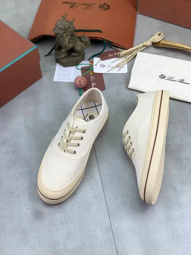 Chaussures canvas low top beige marron 6