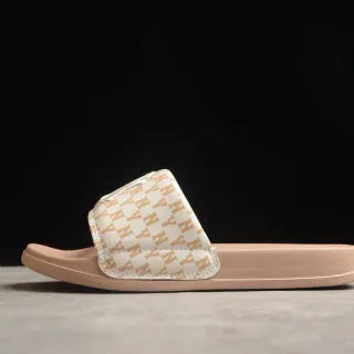 Chanclas beige y marrón con monograma y correa slide
