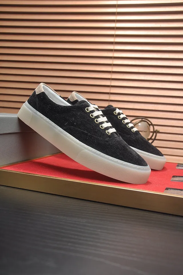 Black Beige Low-Top Canvas-Textured Upper Sneakers 3