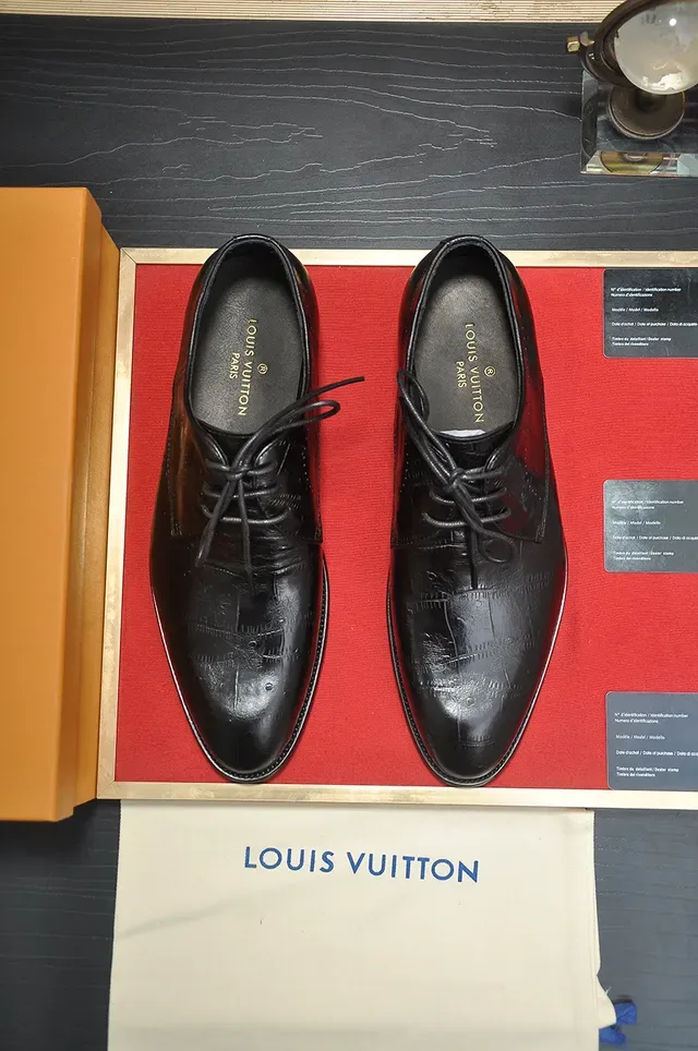 Black Cap-Toe Brogue Embossed Leather Oxford Shoes 5
