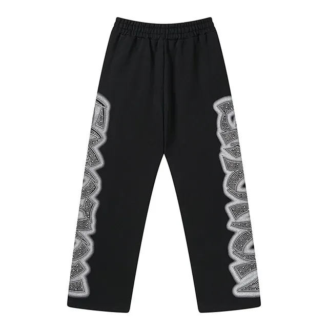 Black Graphic-Print Drawstring-Waist Relaxed Sweatpants 3