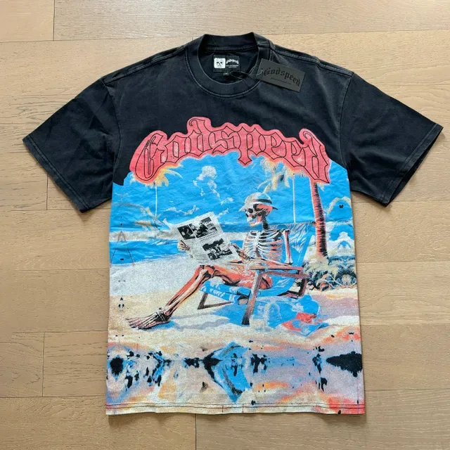 Black Graphic-Print Oversized Band Art T-Shirt 6