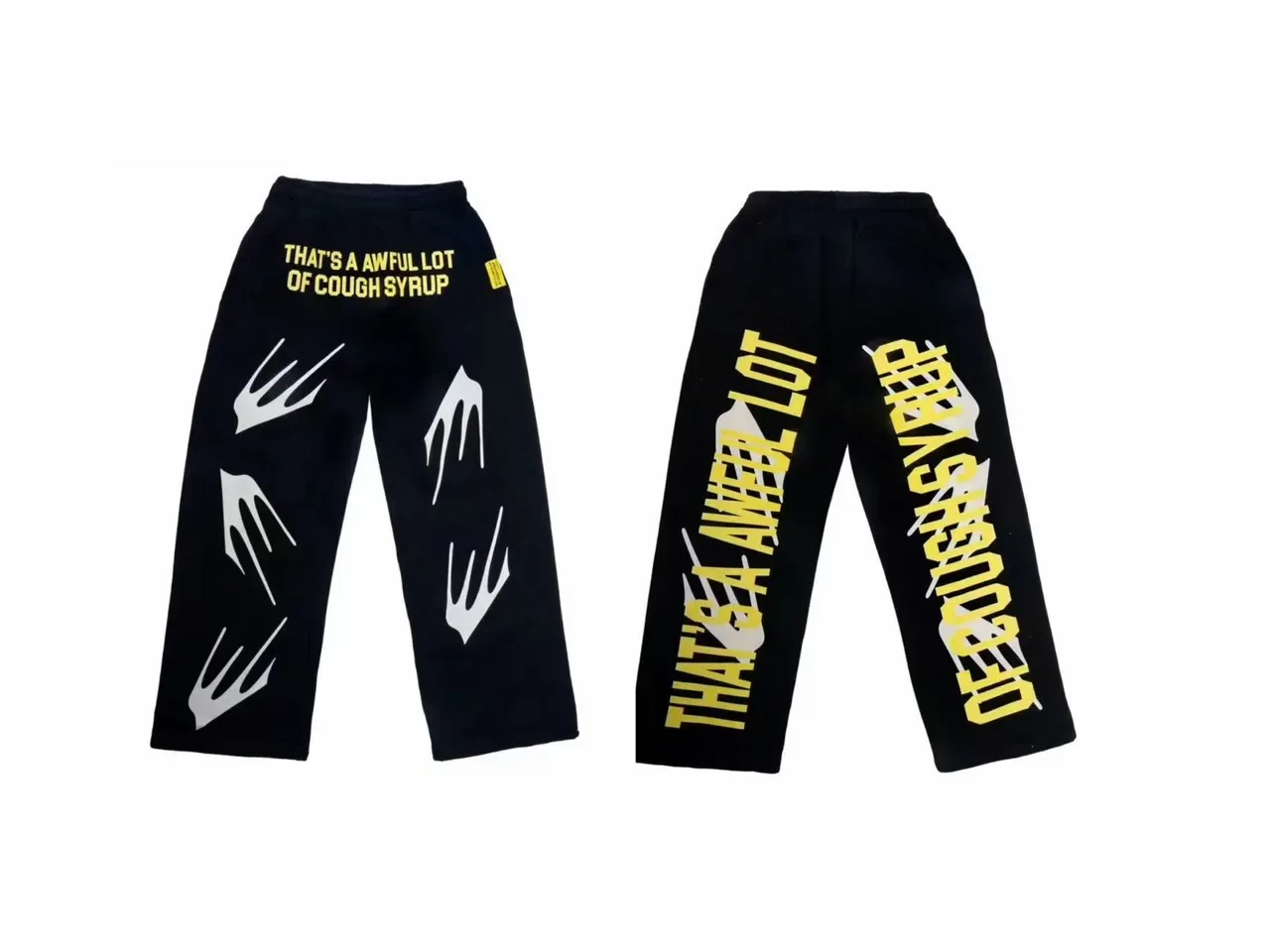 Black Graphic-Print Wide-Leg Relaxed Fit Sweatpants 4