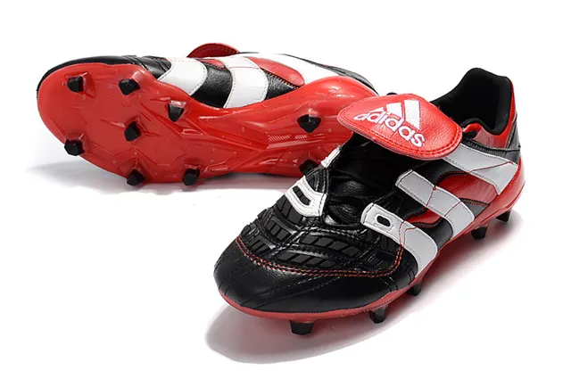 Black Leather Molded Panel Firm-Ground Soccer Shoes 20