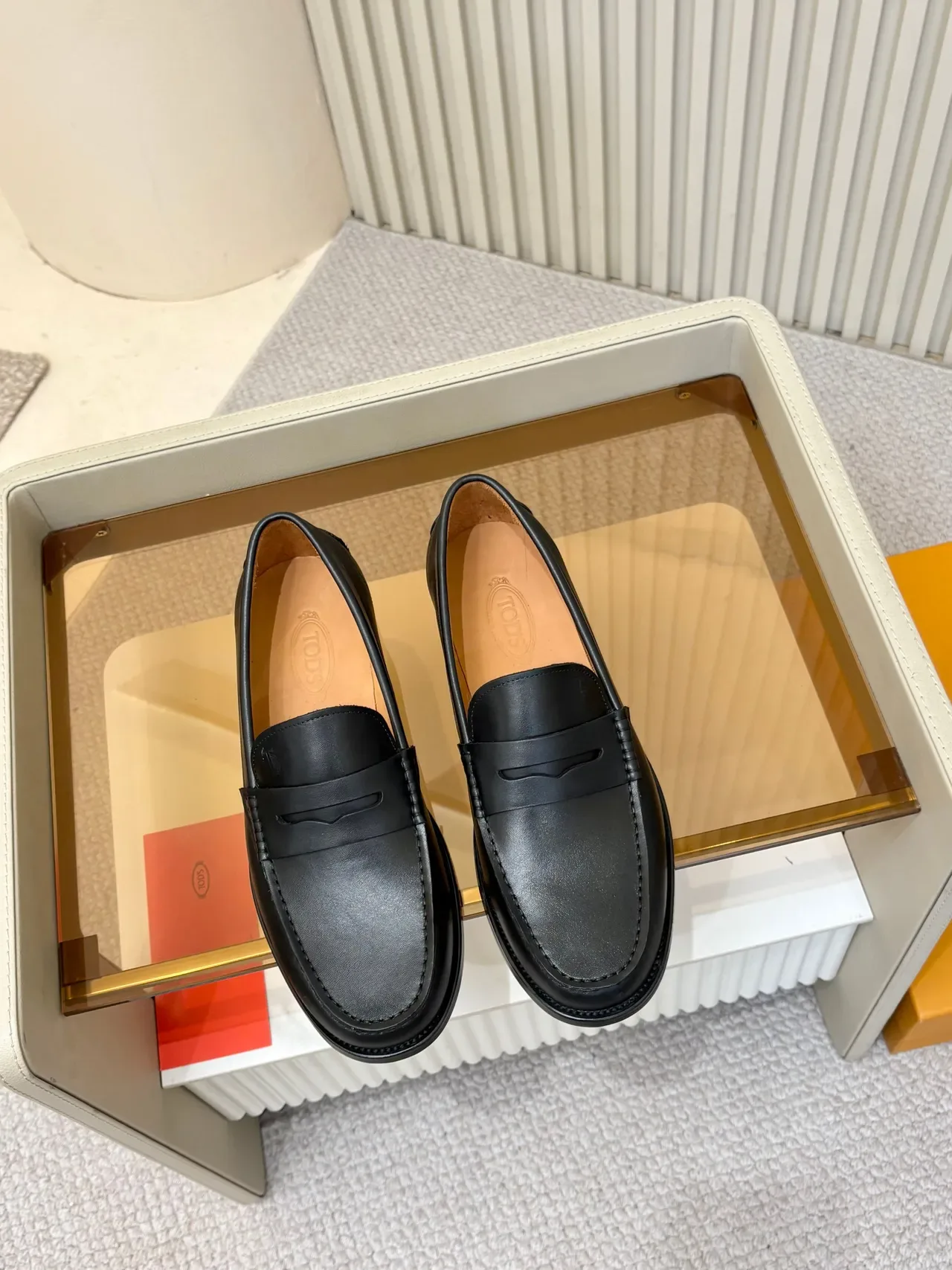 Black Leather Penny Strap Loafer 5